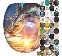 Sanilo Sedile WC con chiusura ammortizzata, grande scelta di belli copriwater da legno robusto e di alta qualità (Wave)