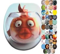 Sanilo Sedile WC con chiusura ammortizzata, grande scelta di copriwater neri da legno robusto e di alta qualità (Pesce rosso)