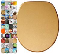 Sanilo Sedile WC con chiusura ammortizzata, montaggio facile, copriwater con cerniere robuste Oro scintillante