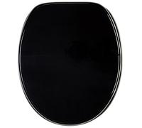 Sanilo Sedile WC, montaggio facile, copriwater con cerniere robuste Nero