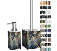Sanilo Set di accessori per il bagno, dispenser di sapone e scopino WC, materiale di alta qualita, che attira l'attenzione in ogni bagno (Lilybud)