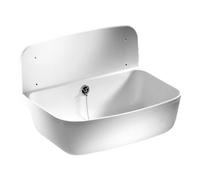 Sanit Abuplast Utilità di Lavelli Con Troppopieno Lavandino Plastica Bianca