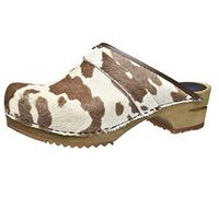Sanita Caroline | Zoccoli Aperti da Donna | Zoccoli in Pelle con Suola in Legno | Prodotto Originale Fatto Mano | Marrone | 40