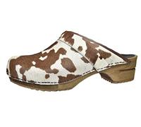 Sanita Casper | Zoccoli Aperti da Uomo | Zoccoli in Pelle con Suola in Legno | Prodotto Originale Fatto Mano | Marrone | 42