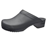 Sanita Christian | Zoccoli Aperti da Uomo | Zoccoli Originali Fatti a Mano in Pelle Flessibile e Legno | Nero | 45
