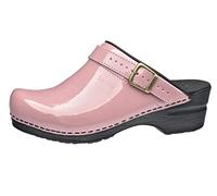 Sanita Freya | Zoccoli Aperti da Donna | Zoccoli Artigianali Originali in Pelle Flessibile | Plantare Anatomico in Schiuma Morbida | Cinturino Regolabile sul Tallone | Rosa | 36