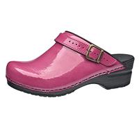 Sanita Freya | Zoccoli Aperti da Donna | Zoccoli Artigianali Originali in Pelle Flessibile | Plantare Anatomico in Schiuma Morbida | Cinturino Regolabile sul Tallone | Rosa | 38