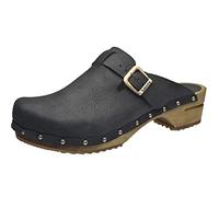 Sanita Hartwig | Zoccoli Aperti da Uomo | Zoccoli Originali Fatti a Mano in Pelle Flessibile e Legno | Nero | 47