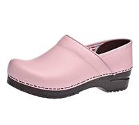 Sanita Izabella | Zoccoli Professionali Chiusi | Zoccoli Artigianali Originali in Pelle Flessibile | Donna | Plantare Anatomico in Schiuma Morbida | Rosa | 42