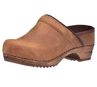 Sanita Julie | Zoccoli Chiusi da Donna | Zoccoli in Pelle con Suola in Legno | Prodotto Originale Fatto Mano | Suola sostenibile | Marrone | 37 EU
