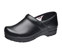 Sanita Professional PU | Zoccoli Professionali Chiusi | Zoccoli Artigianali Originali in Pelle Flessibile | Donna | Plantare Anatomico in Schiuma Morbida | Nero | 41