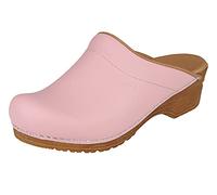 Sanita Sandra | Zoccoli Aperti da Donna | Zoccoli Artigianali Originali in Pelle Flessibile | Plantare Anatomico in Schiuma Morbida | Rosa | 36
