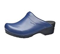 Sanita Sonja PU | Zoccoli Aperti da Donna | Zoccoli Artigianali Originali in Pelle Flessibile | Plantare Anatomico in Schiuma Morbida | Blu Denim | 38