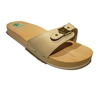 Sanital Light Art 101 Ciabatte Ciabatta Uomo Zoccolo Anatomico Pelle Beige Zoccoli Legno Mare (43)