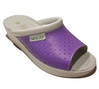 Sanital Light Ciabatta Ciabatte Pantofola Pantofole Donna Viola Sanitaria Sanitarie Aperta Aperte in Pelle Made in Italy Art1251 (35)