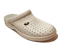 Sanital Light Ciabatte Sanitarie Anatomiche Uomo Blu Bianco Pelle Made in Italy Ciabatta 750 (42, Bianco)