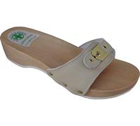 Sanital Light - Zoccolo in Legno Art. 100 - Tomaia Pelle Beige - 38