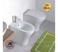 Sanitari Bagno a Terra Filo Muro Set Completo con Coprivaso 50x36 cm