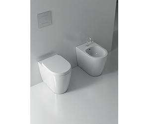 Sanitari bagno da appoggio a filo muro Foglia medium con sedile soft