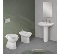 Sanitari bagno in set, completo di WC, copriwater, bidet e lavabo 65 cm con colonna