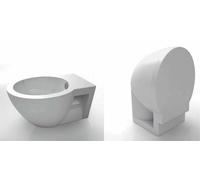 Sanitari bagno sospesi easy round water bidet e copriwater di Ceramica Cielo