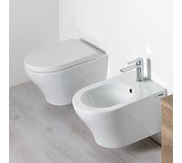 Sanitari Bagno Sospesi Filo Muro Set Completo con Copriwater 50x36 cm