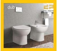 SANITARI FILO MURO IN CERAMICA VASO BIDET COPRI-WC SOFT-CLOSE MOD DUB COLORE BIA