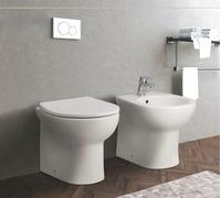 SANITARI FILO MURO IN CERAMICA VASO BIDET COPRI-WC SOFT-CLOSE MOD DUB COLORE BIANCO LUCIDO