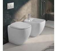 Sanitari filomuro 38x52 cm rimless Rak Illusion con sedile soft-close incluso