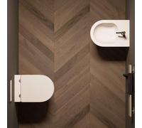 Sanitari moderni Fogliolina filo parete set bidet, vaso rimless e coprivaso slim