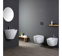 Sanitari Sospesi Filo Muro 53x36 con Coprivaso Soft Vaso Wc Bagno Bidet Rimless
