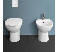 Sanitari tradizionali Rimless Morning scarico a terra e sedile soft-close