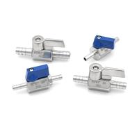 Sanitary Stainless Steel 304 Mini Ball Valve 7mm 8mm 10mm 12mm Hose Barb Homebrew 2 Way Gas Water Oil(10mm x 10mm,Blue Handle)