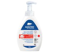 Sanitec SECURGERM SOFT MOUSSE, Mousse di Sapone Mani Igienizzante con Agenti Antibatterici, Non Profumato, Dermatologicamente Testato, Adatto per Mani, Viso e Corpo, 600 ml