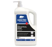 Sanitec - 1045 - Sapone liquido Industrial Soap - con microgranuli scrub - dispenser 5 L - limone - Sanitec - 86215 - Conf. da 1 Pz. - 1045