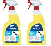 Sanitec, Deink, Detergente Profumato, Sgrassante Specifico ed Efficace per Inchiostro, Colla, Grasso e Graffiti, Pulizia Senza Risciacquo e Senza Aloni, Made in Italy, Flacone 750 ml (Confezione da 2)