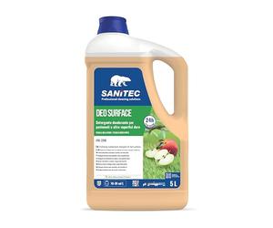Sanitec, Deo Surface Pesca E Mela Verde, Detergente Profumatore Pavimenti E Superfici Dure 5L, Profumo Fruttato Fino A 24 Ore, Molecola Elimina Odori