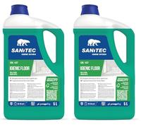 Sanitec, Igienic Floor, Detergente Universale Sgrassante Concentrato con Azione Igienizzante e Profumato alla Mela Verde, Attivo su Qualsiasi Tipo di Sporco, Made in Italy, 5 L (Confezione da 2)