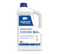 Sanitec, Luxor Blue Iris, Crema di Sapone Profumata Idratante con Glicerina e Antibatterico, Deterge le Mani Lasciandole Fresche e Pulite, pH 5,5, Dermatologicamente Testato, Made in Italy, 5L 5000ml