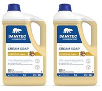 Sanitec, Luxor Gold Argan, Crema di Sapone Profumata Idratante con Glicerina e Antibatterico, Deterge le Mani Lasciandole Fresche e Pulite, pH 5,5, Dermatologicamente Testato, 5L 5000ml