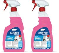 Sanitec, Sanialc, Detergente Universale, Profumato, a Base Alcolica per Pulire e Sgrassare Senza Risciacquare e Senza Lasciare Aloni, Asciuga Velocemente, 100% Made in Italy, Flacone 750 ml