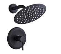 SaniteModar Set Doccia Incasso Nero, Miscelatore Doccia Incasso con 20cm Soffione, kit Doccia Incasso con Doccetta