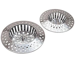 Sanitop-Wingenroth 19192 0 Set di 2 filtri per capelli 2,5 cm e 3,5 cm, cromati, per lavello, per scarico da 1 1/2 e 1 1/4, 60 + 70 mm