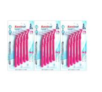 Sanitral Scovolini interdentali angolari (0,4 mm, misura 0), spazzolino angolato per la pulizia dei denti, ottimo accesso tra i denti, rosa (3 x 5 pezzi) 15 pezzi