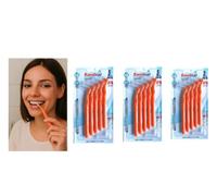 Sanitral Scovolini interdentali angolari (0,5 mm, misura 2), spazzolino angolato per la pulizia dei denti, ottimo accesso tra i denti, arancione (3 x 5 pezzi) 15 pezzi