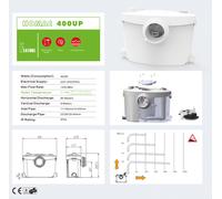 SANITRIT TRITURATORE MACERATORE WC SANITARIO LAVANDINO DOCCIA VASCA CON LAME
