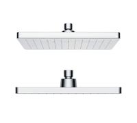 Saniwii Soffione doccia a pioggia con funzione di pulizia automatica contro il calcare, cromato a forma quadrata, 250 x 170 mm