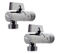 SANIXA® JL19SETE37 - Valvola di regolazione ad angolo per bagno e cucina, 1/2”, con attacco acqua e distributore, per acqua calda e fredda, con filtro