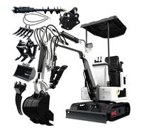 SANJSJHXJ 1.2 Ton Mini Excavator With 13.5HP Gas Engine - Compact Crawler Digger With Hydraulic Thumb & Multiple Attachments - Work For Occasions(6 Attachments)
