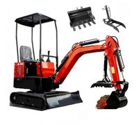 SANJSJHXJ 13.5HP Mini Excavator - Gasoline Powered Hydraulic Crawler Digger With 360° Rotation & Internal Hose Protection For Farming(12C-A)